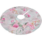 Muster der digitalen Blume: Allover-Design Polyester Weihnachtsbaumdecke (Schrägansicht)