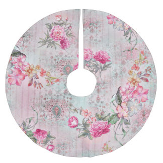 Muster der digitalen Blume: Allover-Design Polyester Weihnachtsbaumdecke