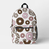 Muster der Donuts, rosa Donuts, braune Donuts Bedruckter Rucksack (Vorderseite)