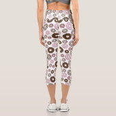 Muster der Donuts, rosa Donuts, braune Donuts Capri Leggings (Rückseite)