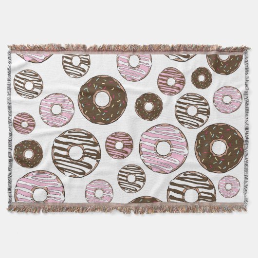 Muster der Donuts, rosa Donuts, braune Donuts Decke (Vorderseite)