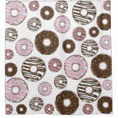 Muster der Donuts, rosa Donuts, braune Donuts Duschvorhang (Vorderseite)