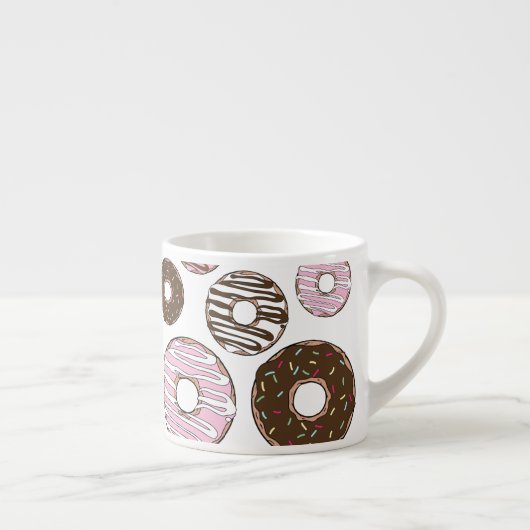 Muster der Donuts, rosa Donuts, braune Donuts Espressotasse (Rechts)