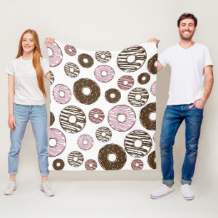 Muster der Donuts, rosa Donuts, braune Donuts Fleecedecke