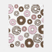 Muster der Donuts, rosa Donuts, braune Donuts Fleecedecke (Vorderseite)