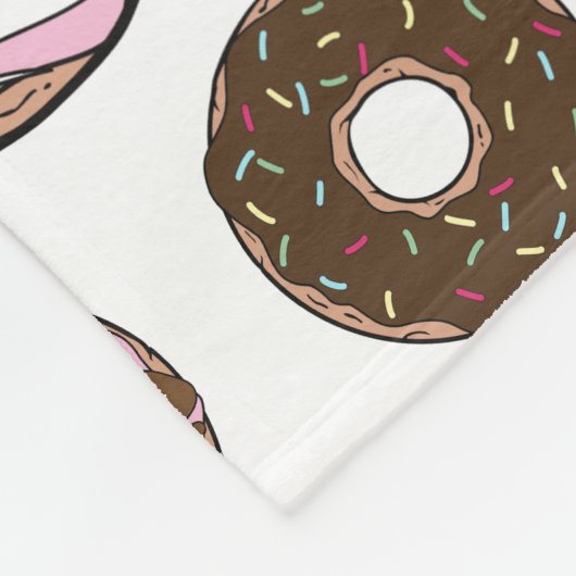 Muster der Donuts, rosa Donuts, braune Donuts Fleecedecke (Ecke)