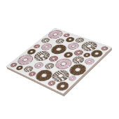 Muster der Donuts, rosa Donuts, braune Donuts Fliese (Seite)