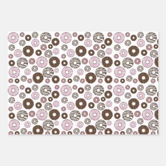 Muster der Donuts, rosa Donuts, braune Donuts Geschenkpapier Set (Vorderseite 2)