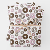 Muster der Donuts, rosa Donuts, braune Donuts Geschenkpapier Set (Beispiel)