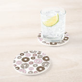 Muster der Donuts, rosa Donuts, braune Donuts Getränkeuntersetzer (Seite)