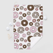 Muster der Donuts, rosa Donuts, braune Donuts Golfhandtuch (Insitu)