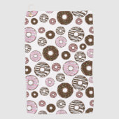 Muster der Donuts, rosa Donuts, braune Donuts Golfhandtuch (Vorderseite)