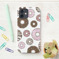 Muster der Donuts, rosa Donuts, braune Donuts