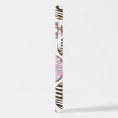 Muster der Donuts, rosa Donuts, braune Donuts iPhone Hülle (Linke Seite)