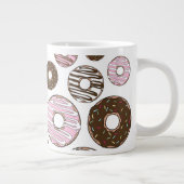 Muster der Donuts, rosa Donuts, braune Donuts Jumbo-Tasse (Rechts)