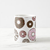 Muster der Donuts, rosa Donuts, braune Donuts Kaffeetasse (Mittel)