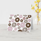 Muster der Donuts, rosa Donuts, braune Donuts Karte (Gelbe Blume)