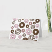 Muster der Donuts, rosa Donuts, braune Donuts Karte (Vorderseite)