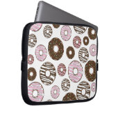 Muster der Donuts, rosa Donuts, braune Donuts Laptopschutzhülle (Vorne Rechts)