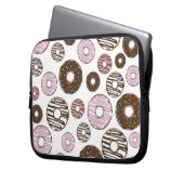 Muster der Donuts, rosa Donuts, braune Donuts Laptopschutzhülle (Vorderseite Links)