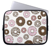 Muster der Donuts, rosa Donuts, braune Donuts Laptopschutzhülle (Vorderseite)