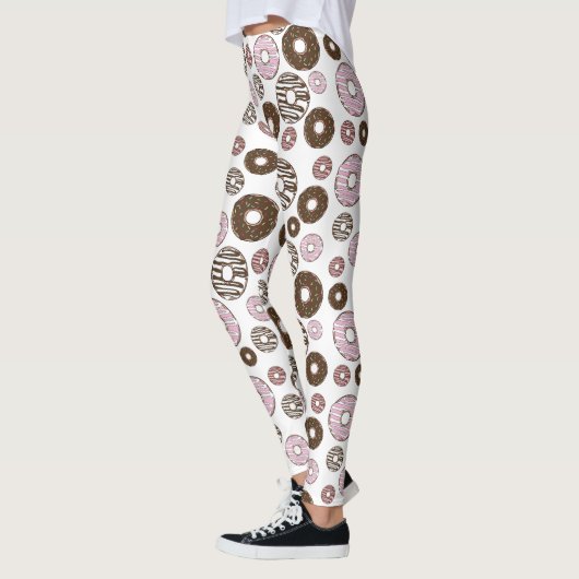 Muster der Donuts, rosa Donuts, braune Donuts Leggings (Links)