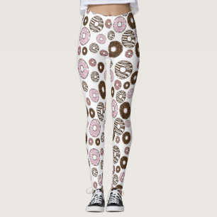Muster der Donuts, rosa Donuts, braune Donuts Leggings