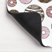 Muster der Donuts, rosa Donuts, braune Donuts Mousepad (Ecke)