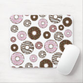 Muster der Donuts, rosa Donuts, braune Donuts Mousepad (Mit Mouse)