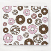 Muster der Donuts, rosa Donuts, braune Donuts Mousepad (Vorne)