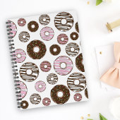 Muster der Donuts, rosa Donuts, braune Donuts Notizblock