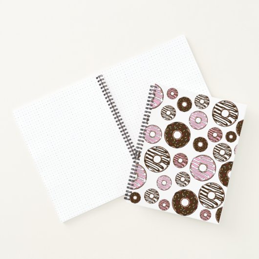 Muster der Donuts, rosa Donuts, braune Donuts Notizblock (Innenseite)