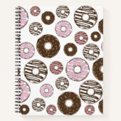 Muster der Donuts, rosa Donuts, braune Donuts Notizblock (Vorderseite)
