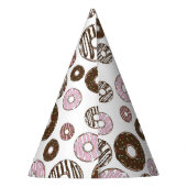 Muster der Donuts, rosa Donuts, braune Donuts Partyhütchen (Rückseite)