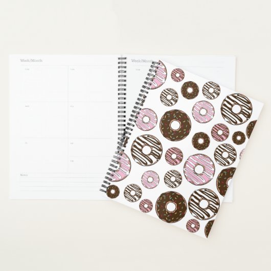 Muster der Donuts, rosa Donuts, braune Donuts Planer (Anzeige)