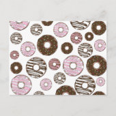 Muster der Donuts, rosa Donuts, braune Donuts Postkarte (Vorderseite)