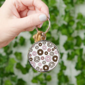 Muster der Donuts, rosa Donuts, braune Donuts Schlüsselanhänger (Hand)