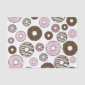 Muster der Donuts, rosa Donuts, braune Donuts Seidenpapier (Vorderseite)