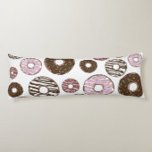 Muster der Donuts, rosa Donuts, braune Donuts Seitenschläferkissen (Rückseite)