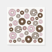 Muster der Donuts, rosa Donuts, braune Donuts Serviette (Vorderseite)