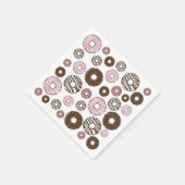 Muster der Donuts, rosa Donuts, braune Donuts Serviette (Ecke)