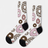 Muster der Donuts, rosa Donuts, braune Donuts Socken (Linkes Detail)