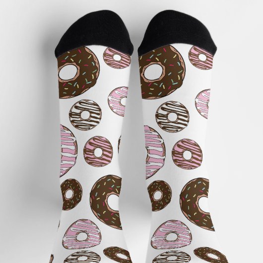Muster der Donuts, rosa Donuts, braune Donuts Socken (Oben)