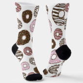 Muster der Donuts, rosa Donuts, braune Donuts Socken (Gewinkelt)