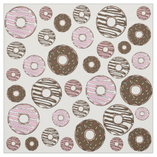 Muster der Donuts, rosa Donuts, braune Donuts Stoff