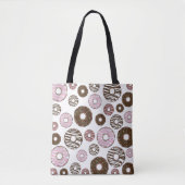 Muster der Donuts, rosa Donuts, braune Donuts Tasche (Vorderseite)
