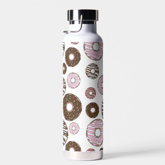 Muster der Donuts, rosa Donuts, braune Donuts Trinkflasche (Rechts)
