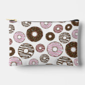 Muster der Donuts, rosa Donuts, braune Donuts Zubehörtasche (Vorderseite)