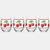 Muster der Doppelroten Kirschen Weinglas Ohne Stiel (Links)