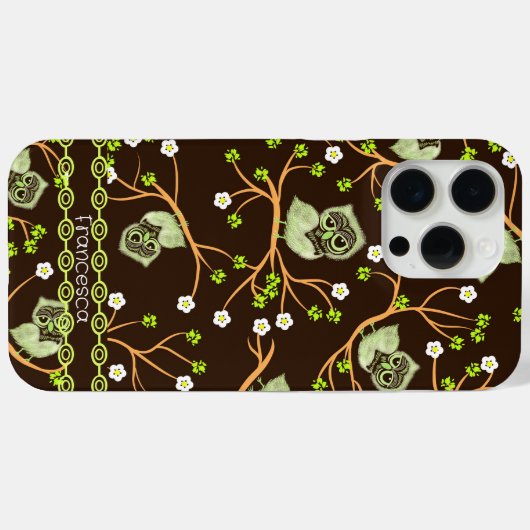 Muster der Eulen und Blume Case-Mate iPhone Hülle (Rückseite (Horizontal))